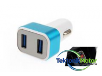 Incarcator telefon auto usb cu 2 iesiri 01028 amio cu afisaj